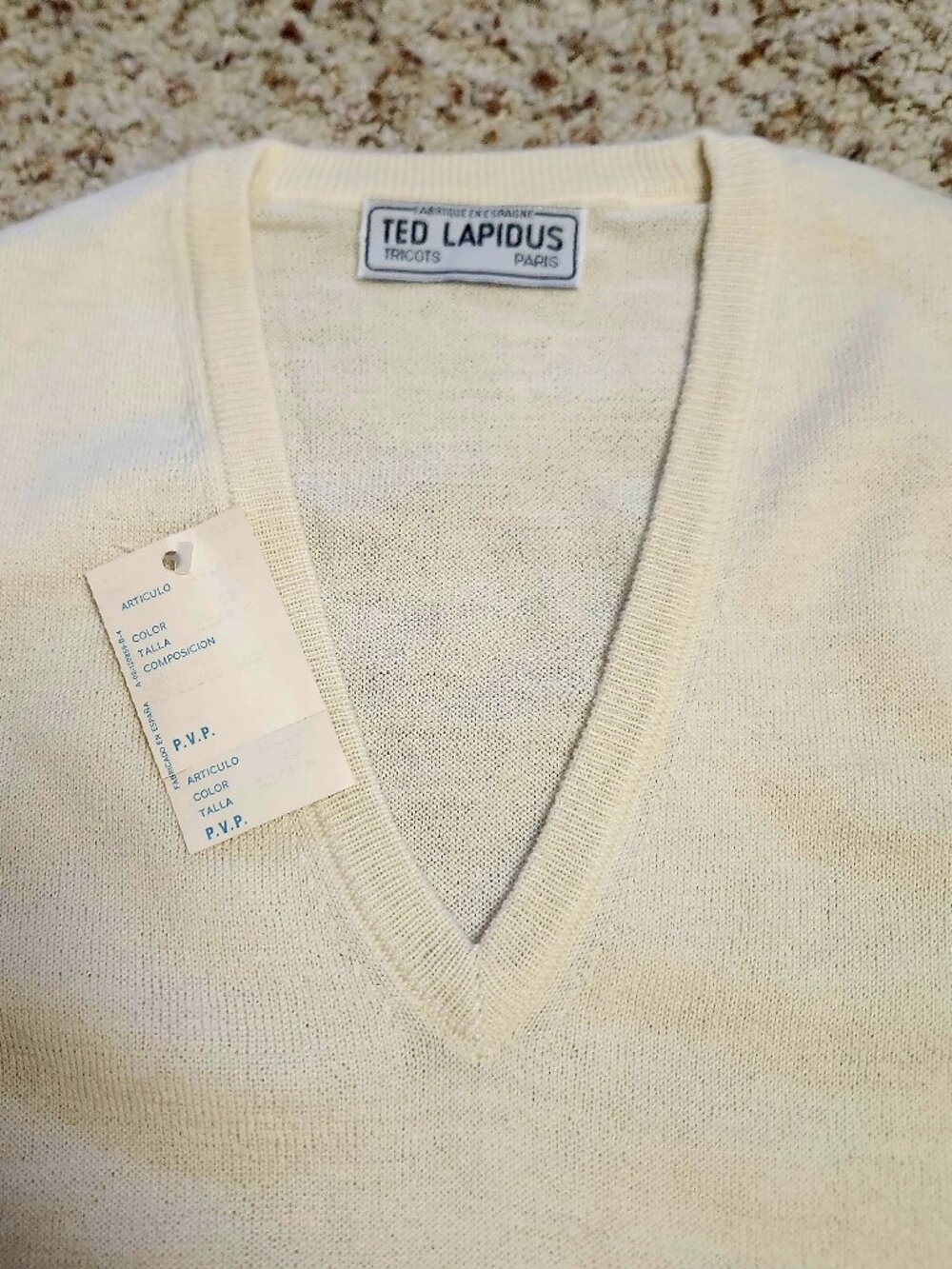 Ted Lapidus sweater M men's vintage 1970s new old stock
